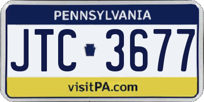 PA license plate JTC3677