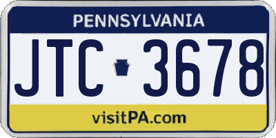 PA license plate JTC3678