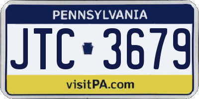 PA license plate JTC3679