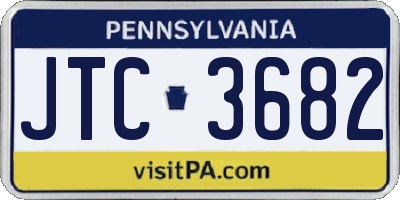 PA license plate JTC3682