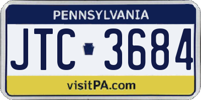 PA license plate JTC3684