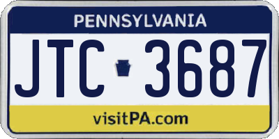 PA license plate JTC3687