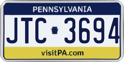 PA license plate JTC3694