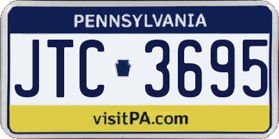 PA license plate JTC3695