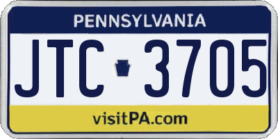 PA license plate JTC3705