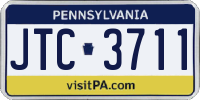 PA license plate JTC3711
