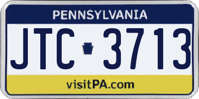 PA license plate JTC3713