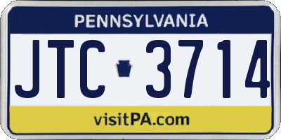 PA license plate JTC3714