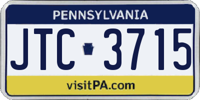 PA license plate JTC3715