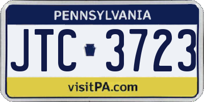 PA license plate JTC3723