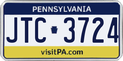 PA license plate JTC3724