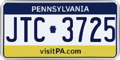 PA license plate JTC3725