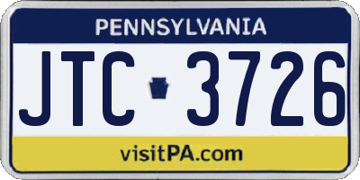 PA license plate JTC3726