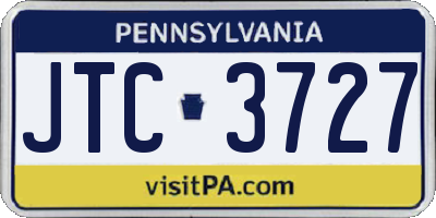 PA license plate JTC3727