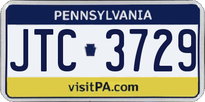 PA license plate JTC3729