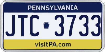 PA license plate JTC3733