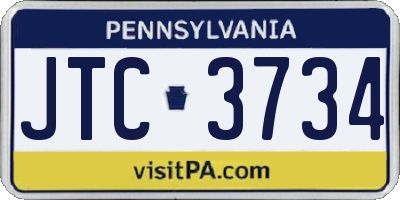 PA license plate JTC3734