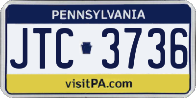 PA license plate JTC3736