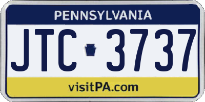 PA license plate JTC3737