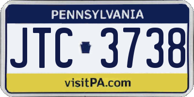 PA license plate JTC3738