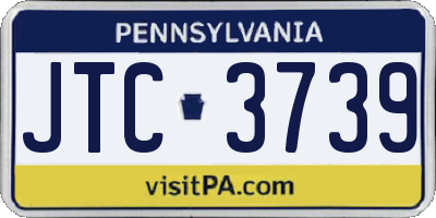 PA license plate JTC3739