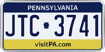 PA license plate JTC3741