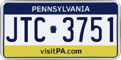 PA license plate JTC3751