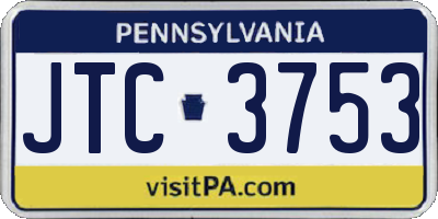 PA license plate JTC3753