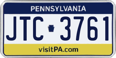 PA license plate JTC3761