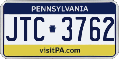 PA license plate JTC3762