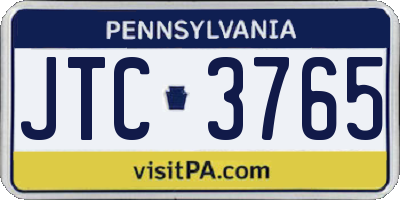 PA license plate JTC3765