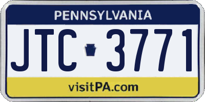 PA license plate JTC3771