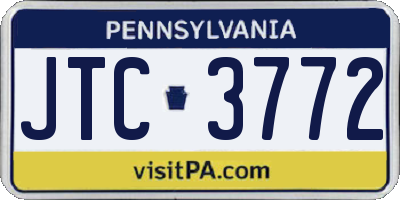 PA license plate JTC3772