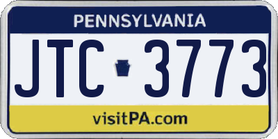 PA license plate JTC3773