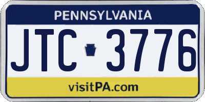 PA license plate JTC3776