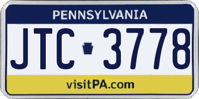PA license plate JTC3778