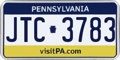 PA license plate JTC3783
