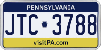 PA license plate JTC3788