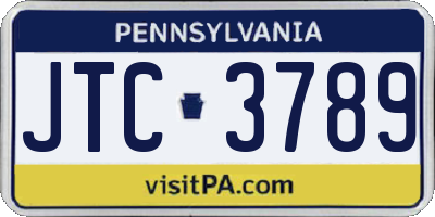 PA license plate JTC3789