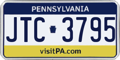 PA license plate JTC3795