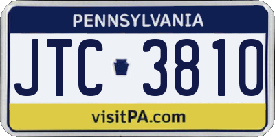PA license plate JTC3810