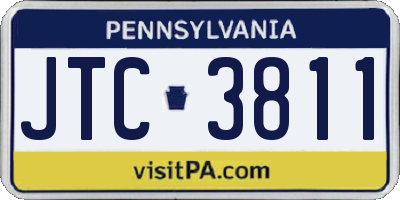 PA license plate JTC3811