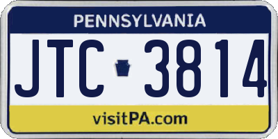 PA license plate JTC3814