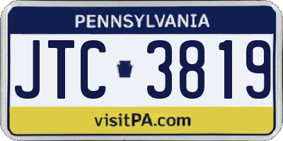 PA license plate JTC3819