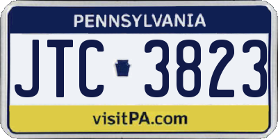 PA license plate JTC3823