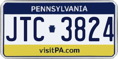 PA license plate JTC3824