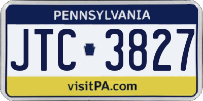 PA license plate JTC3827