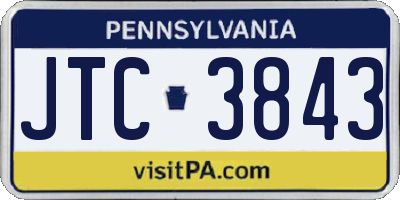 PA license plate JTC3843