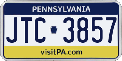 PA license plate JTC3857