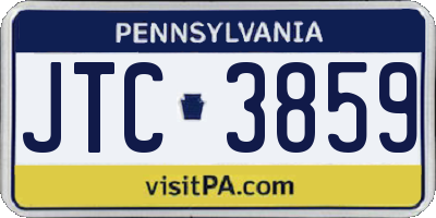 PA license plate JTC3859